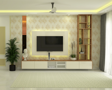 Classic Wooden Toned Spacious Living Room Design